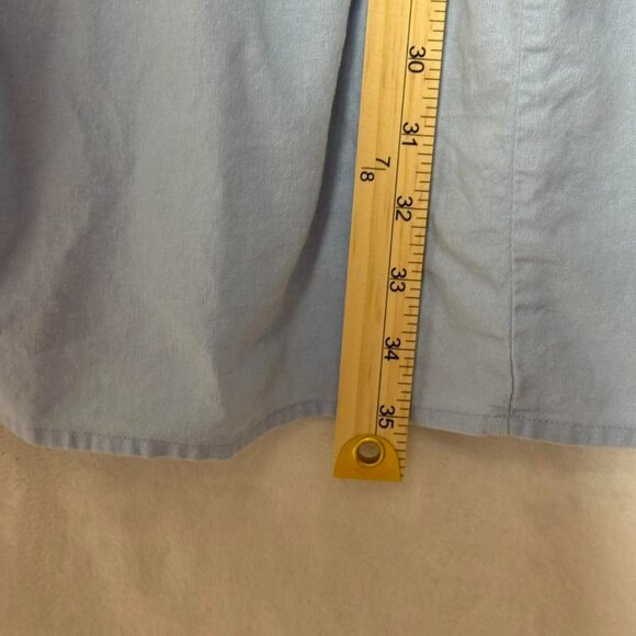 Isabel Maternity Women Dress XL Mini Short Sleeve Blue Linen Ingrid & Isabel - Picture 3 of 8